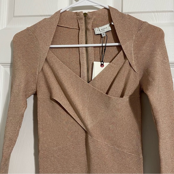 NWT TED BAKER LONDON Tabytha Slim Fit Cross Over Knit Dress - Picture 8 of 14